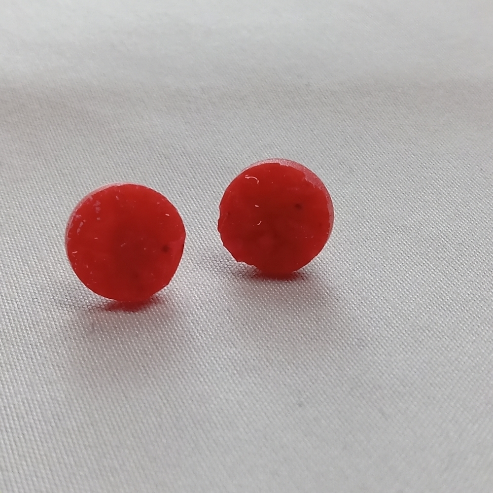 Red Circular Earrings